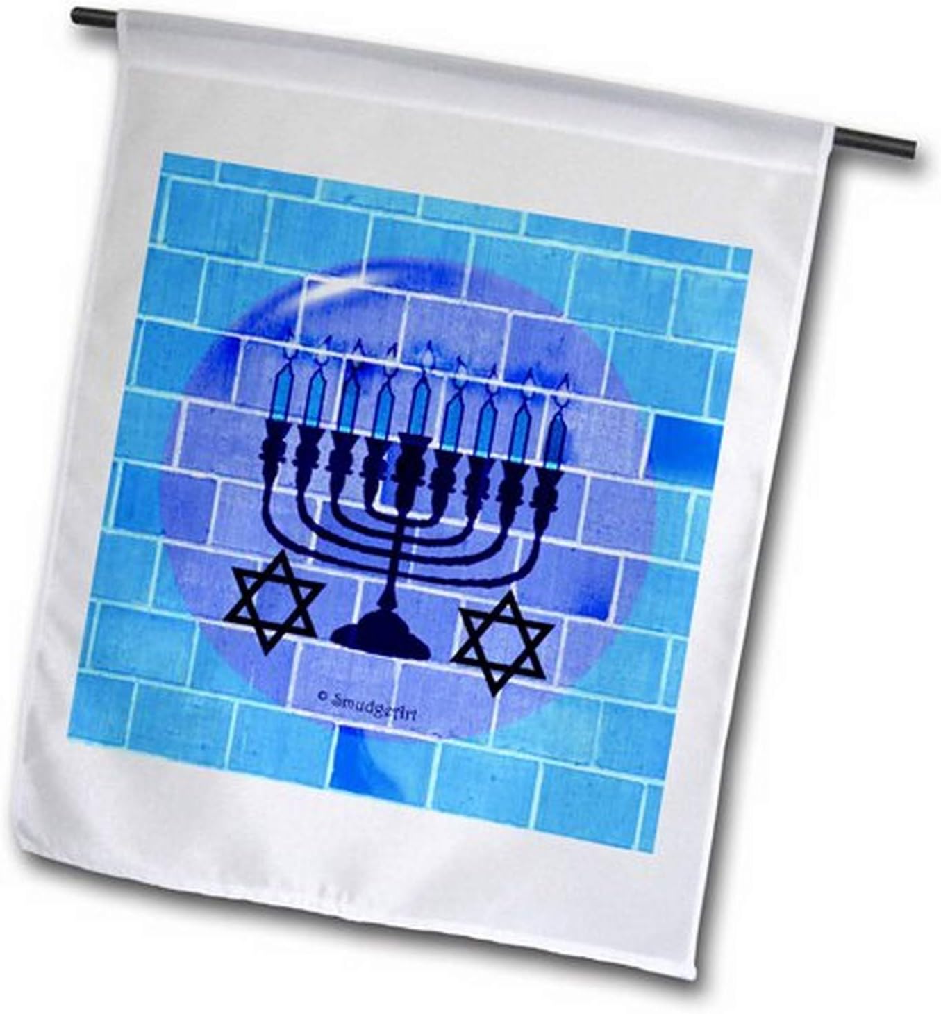 3drose fl_8360_2" menorah 蓝色砖花园旗,18 x 27